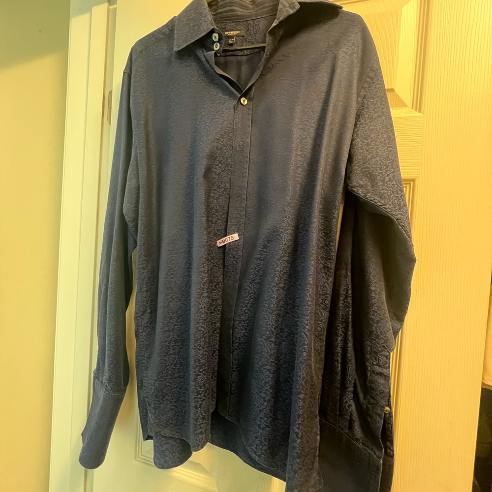 Burberry Navy Patterned Shirt